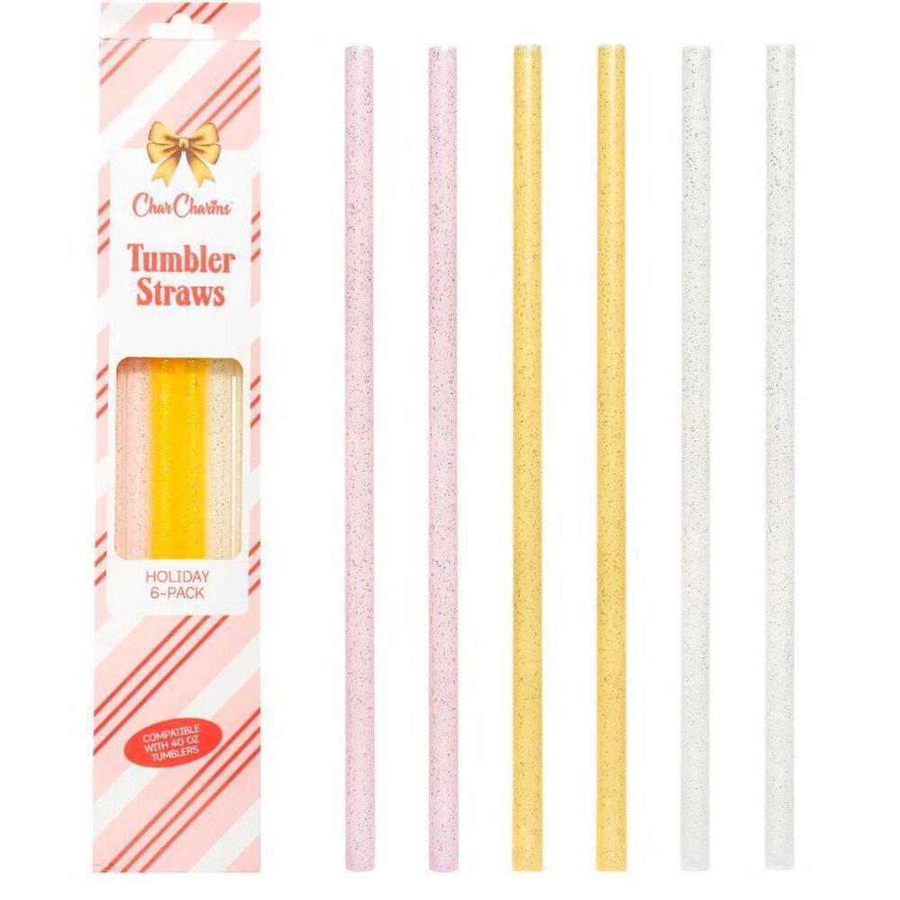 NWT Char Charms Tumbler Straws 6 pack 40 oz